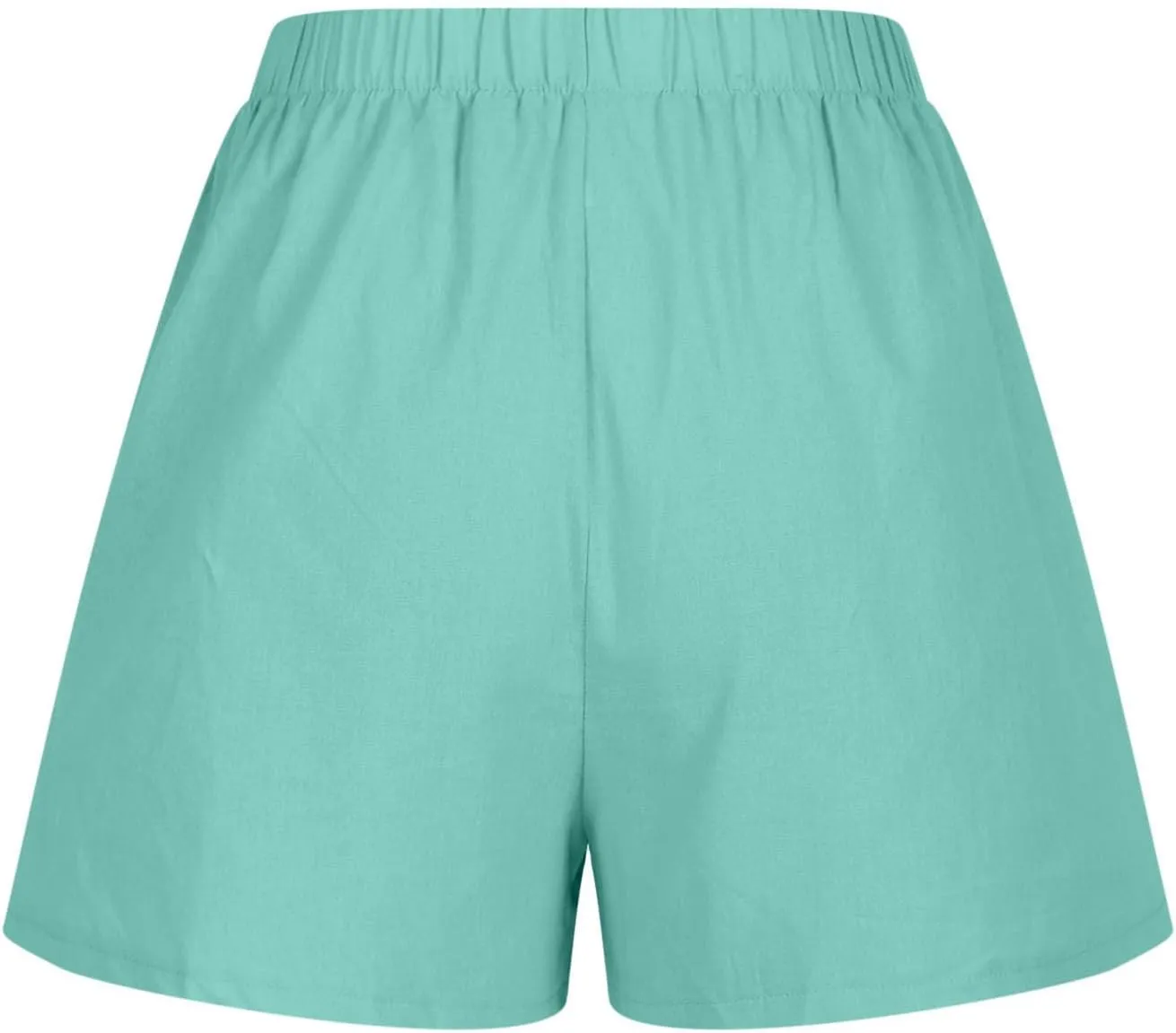 2024 Linen Shorts for Women Trendy Summer Solid Wide Leg Pants Casual Elastic Waist Lounge Trousers with Pockets