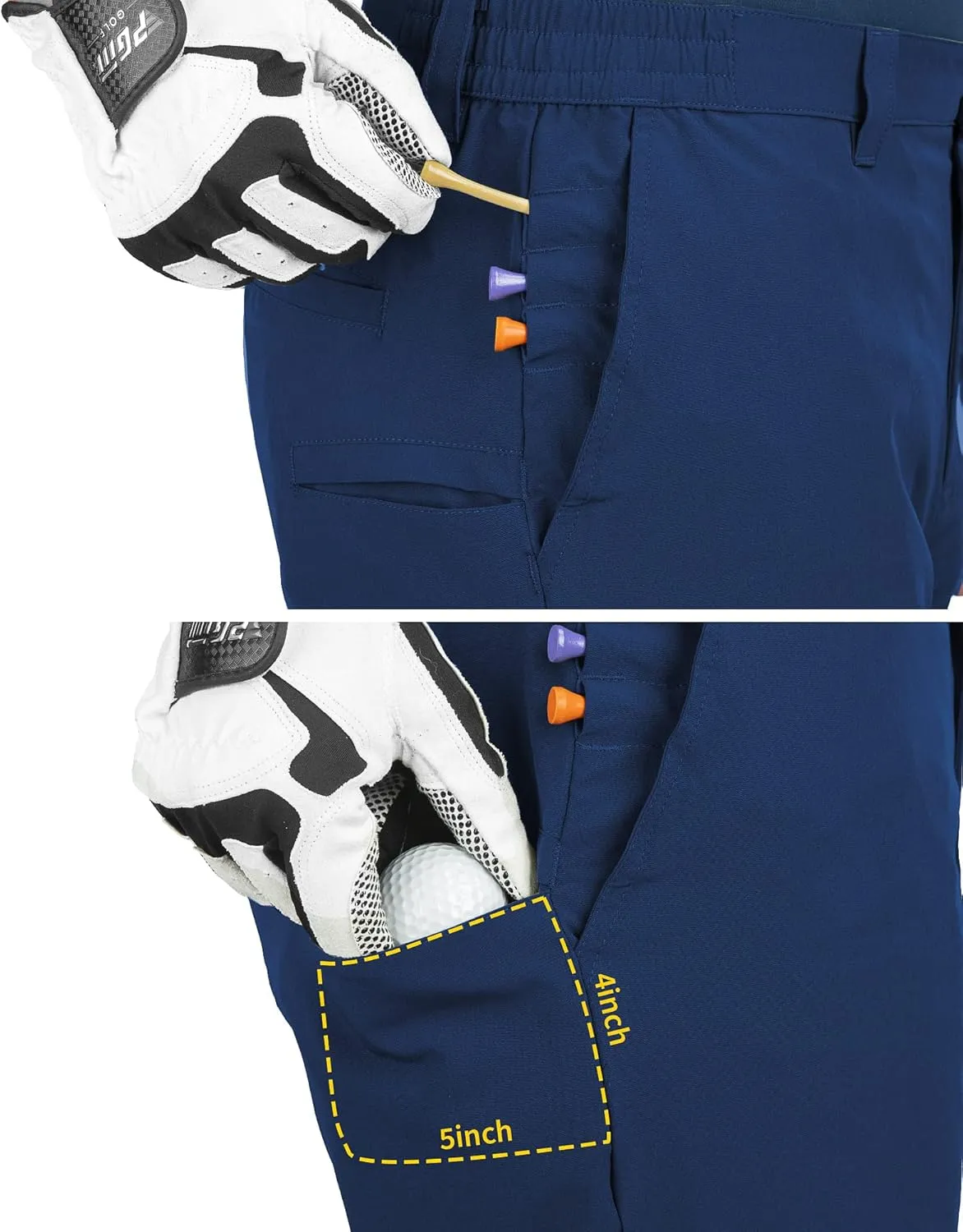 33,000ft Men's Golf Shorts 9" Dry Fit Stretch Golf Short UPF 50  Lightweight Flat Front Golf Shorts with Pockets