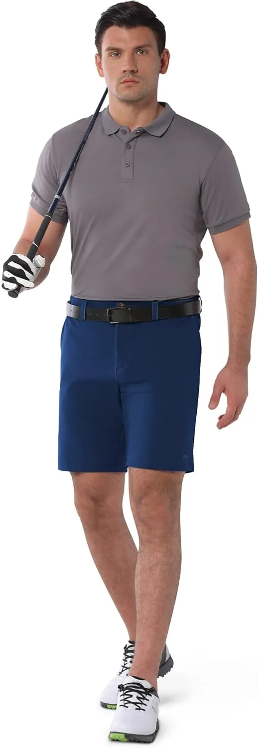33,000ft Men's Golf Shorts 9" Dry Fit Stretch Golf Short UPF 50  Lightweight Flat Front Golf Shorts with Pockets