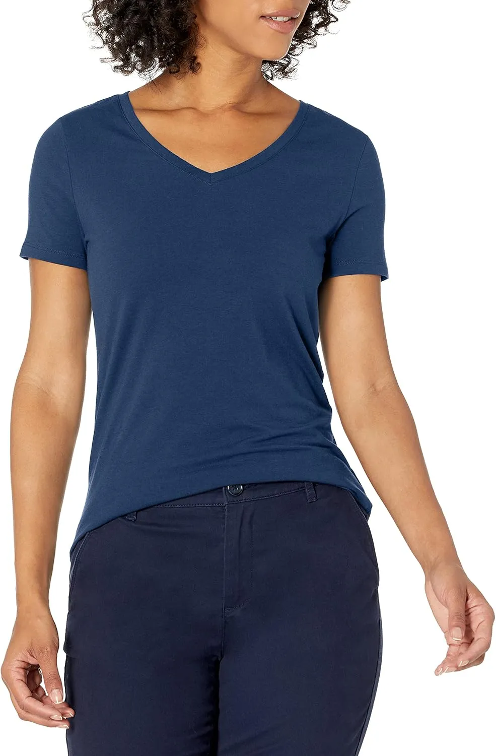 Amazon Essentials Women's Classic-Fit Short-Sleeve V-Neck T-Shirt, Multipacks