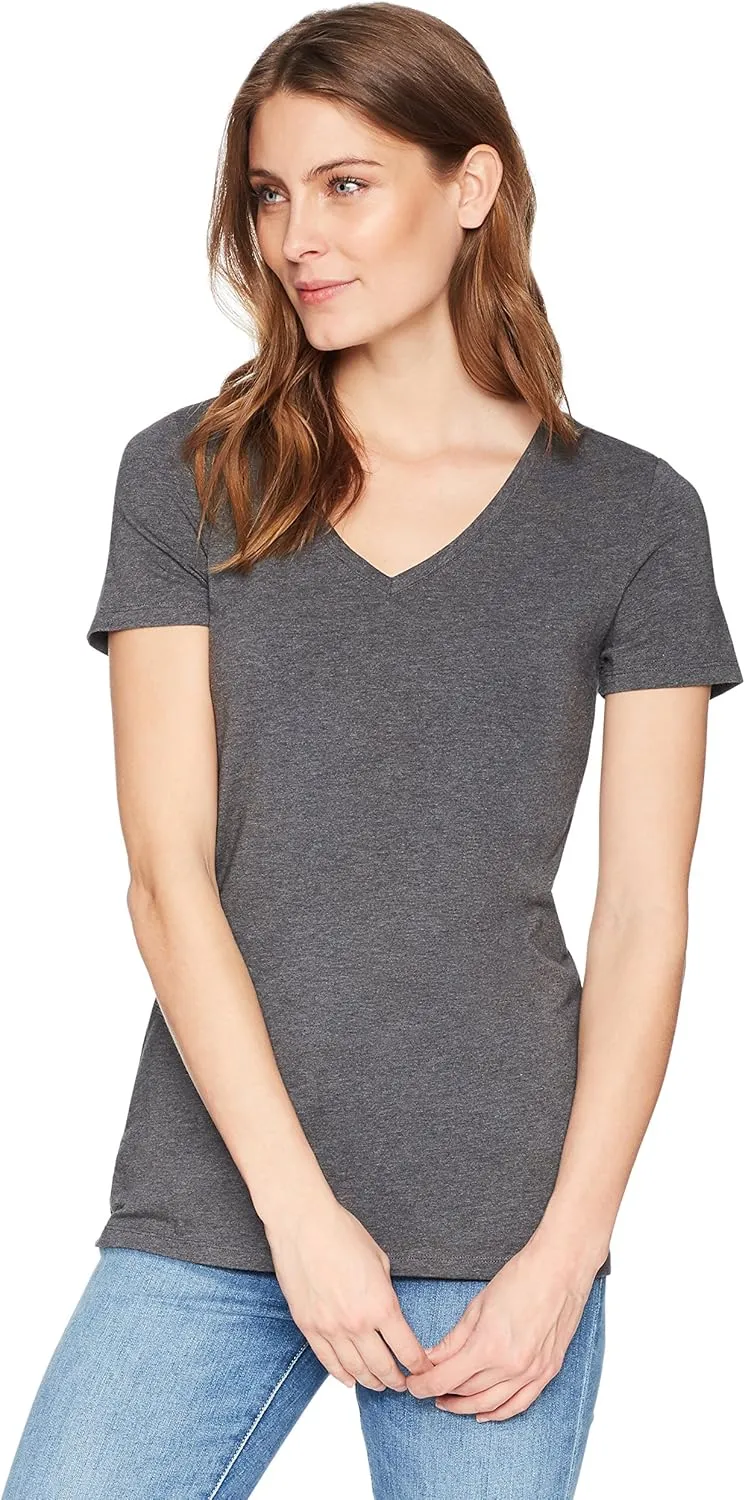 Amazon Essentials Women's Classic-Fit Short-Sleeve V-Neck T-Shirt, Multipacks