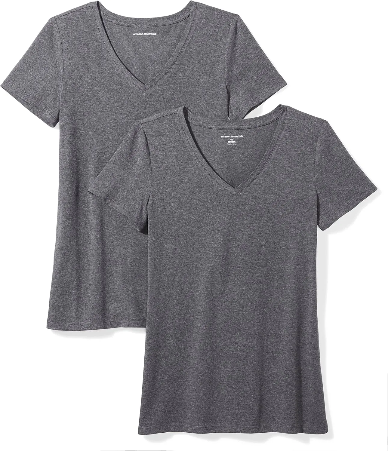 Amazon Essentials Women's Classic-Fit Short-Sleeve V-Neck T-Shirt, Multipacks