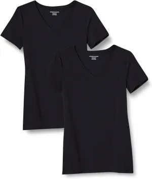 Amazon Essentials Women's Classic-Fit Short-Sleeve V-Neck T-Shirt, Multipacks