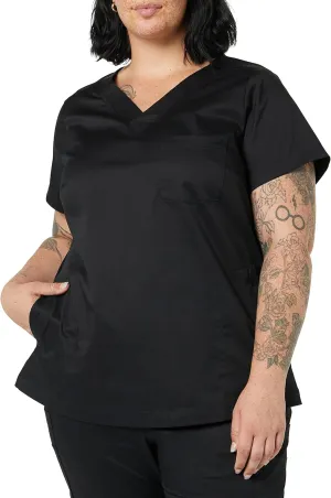 Amazon Essentials Women's Classic Fit V-Neck Short Sleeve Scrub Top (Available in Plus Size)