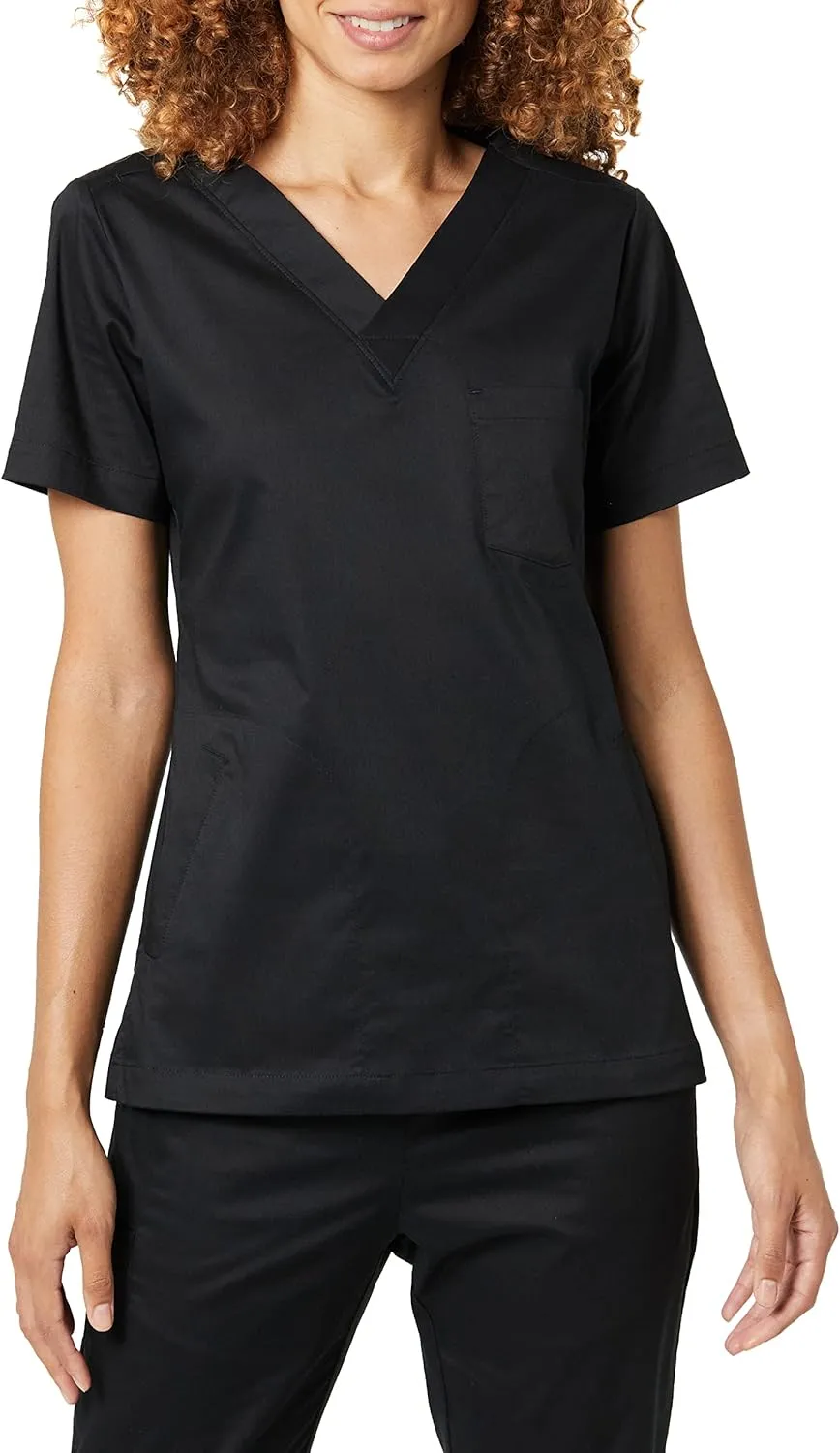 Amazon Essentials Women's Classic Fit V-Neck Short Sleeve Scrub Top (Available in Plus Size)