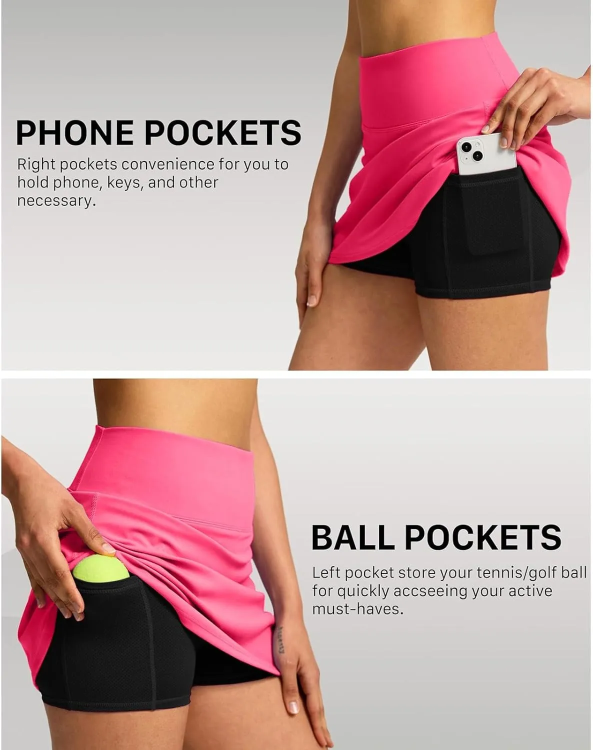 AMDBEL Women's Workout Shorts,Summer Stretchy High Waist Solid Golf Skorts Skirts Casual Outdoor Athletic Running Skirts