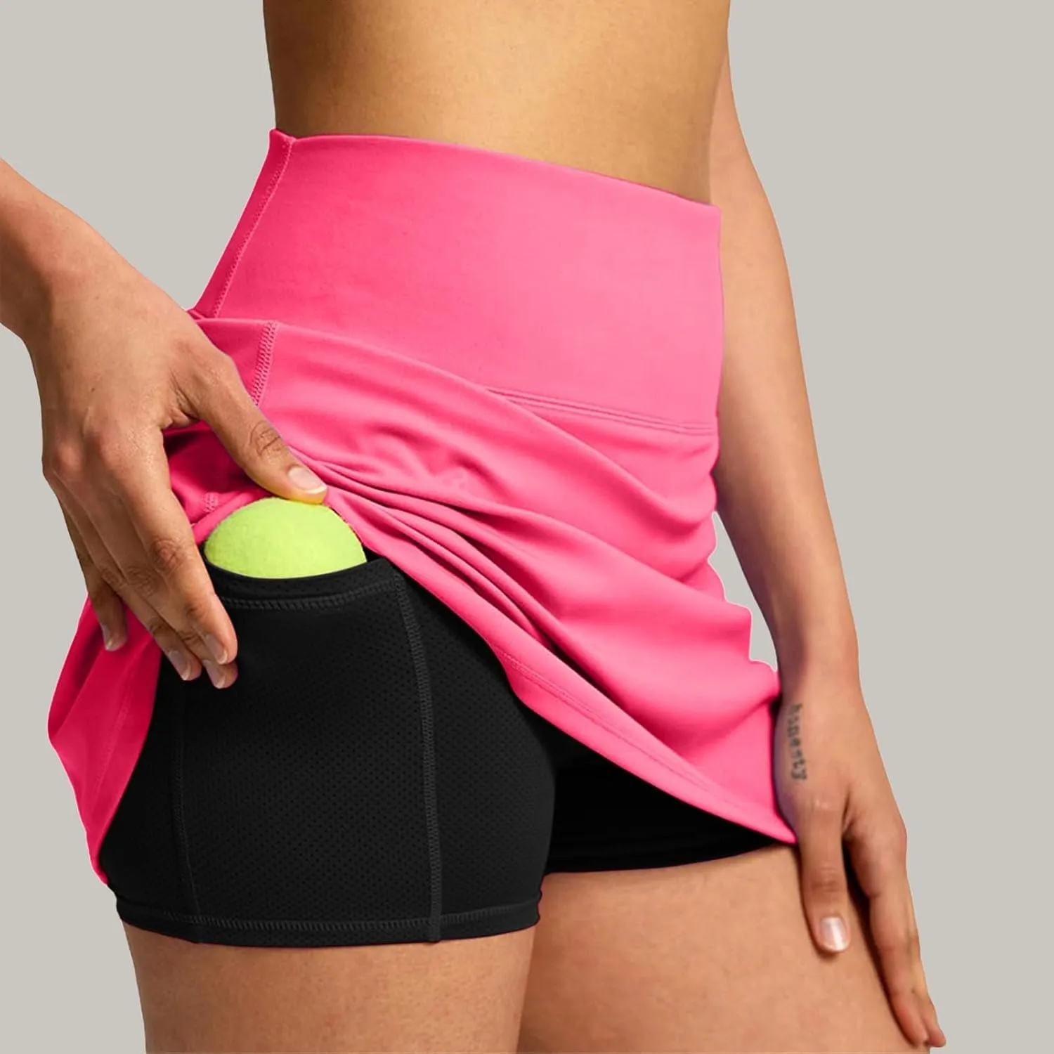 AMDBEL Women's Workout Shorts,Summer Stretchy High Waist Solid Golf Skorts Skirts Casual Outdoor Athletic Running Skirts