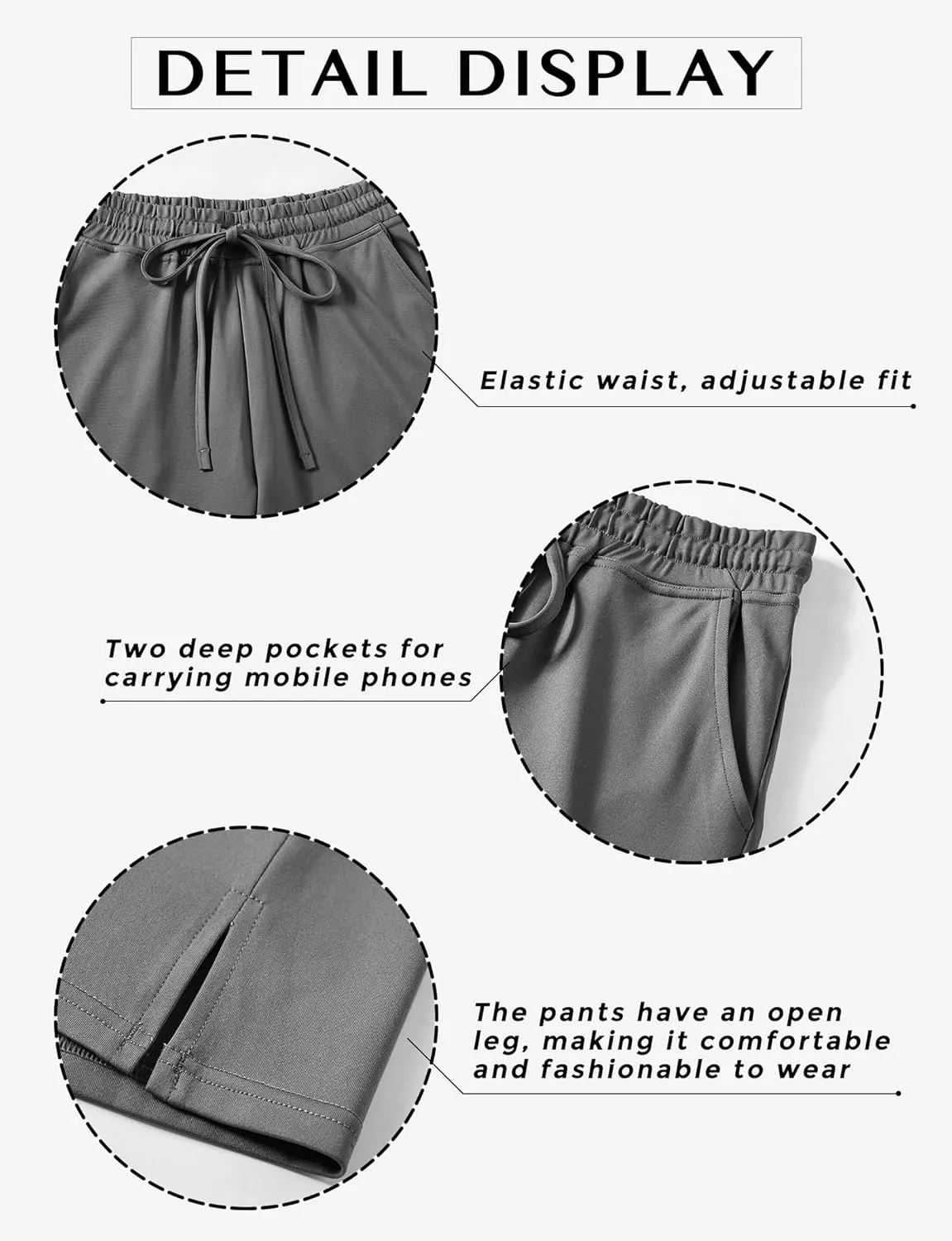 AURUZA Capri Pants for Womens,Wide Leg Drawstring Lounge Casual with Pockets,Loose Comfy Workout Yoga Capris Evryday Wear
