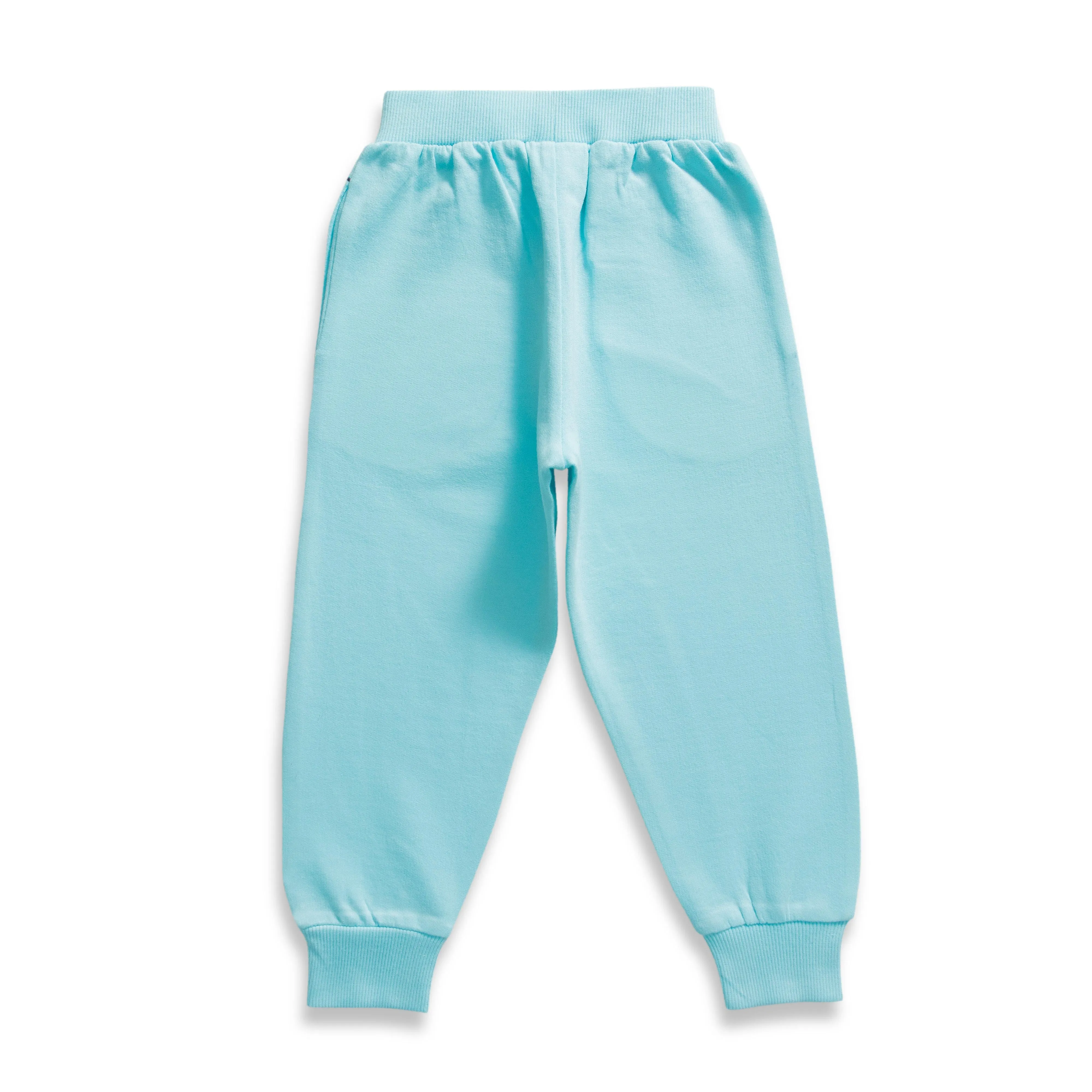 Baby Boys' Aqua Blue Joggers  Soft Cotton Sweatpants with Drawstring