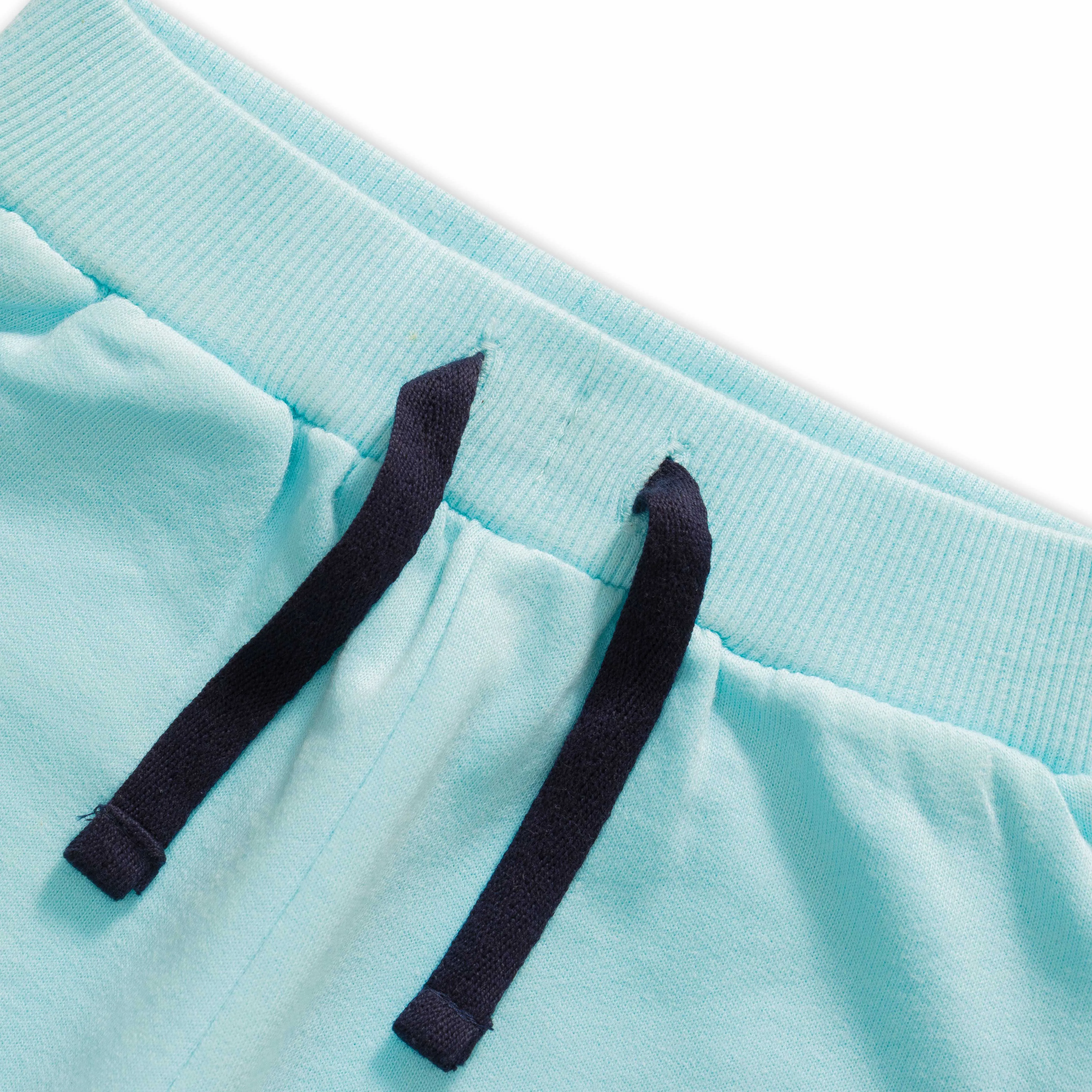 Baby Boys' Aqua Blue Joggers  Soft Cotton Sweatpants with Drawstring
