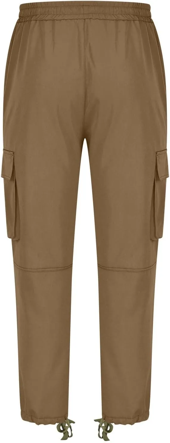 Baggy Cargo Pants Men Streetwear Drawstring Loose Wide Leg Work Pants Outdoor Fitness Straight Jogging Pants