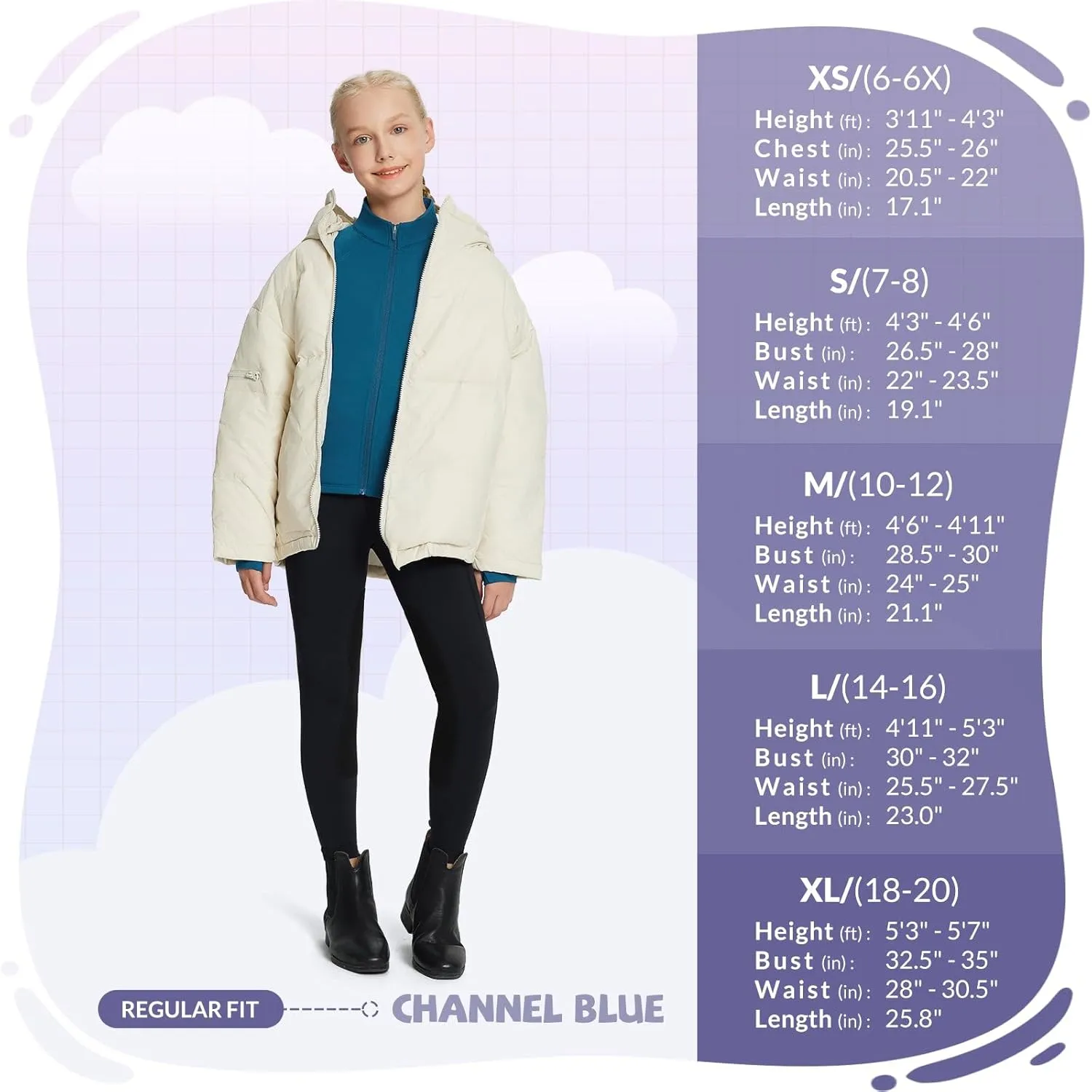 baleaf Fleece Girls Jacket Zip Up Fall Jackets Kids Equestrian Riding Shirts Thermal Athletic Sweatshirts Warm