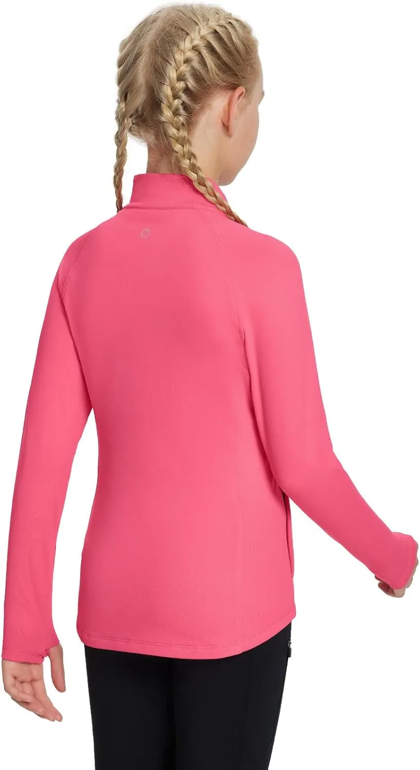 baleaf Fleece Girls Jacket Zip Up Fall Jackets Kids Equestrian Riding Shirts Thermal Athletic Sweatshirts Warm