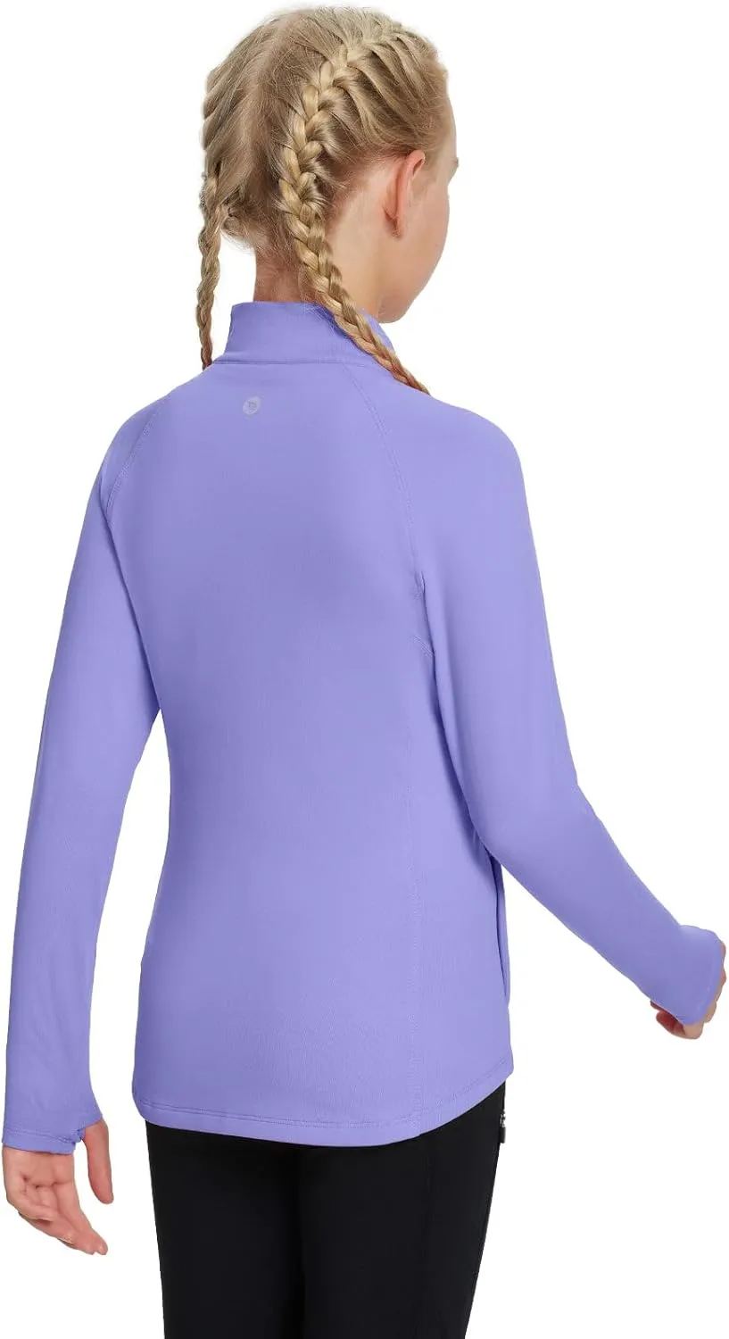 baleaf Fleece Girls Jacket Zip Up Fall Jackets Kids Equestrian Riding Shirts Thermal Athletic Sweatshirts Warm