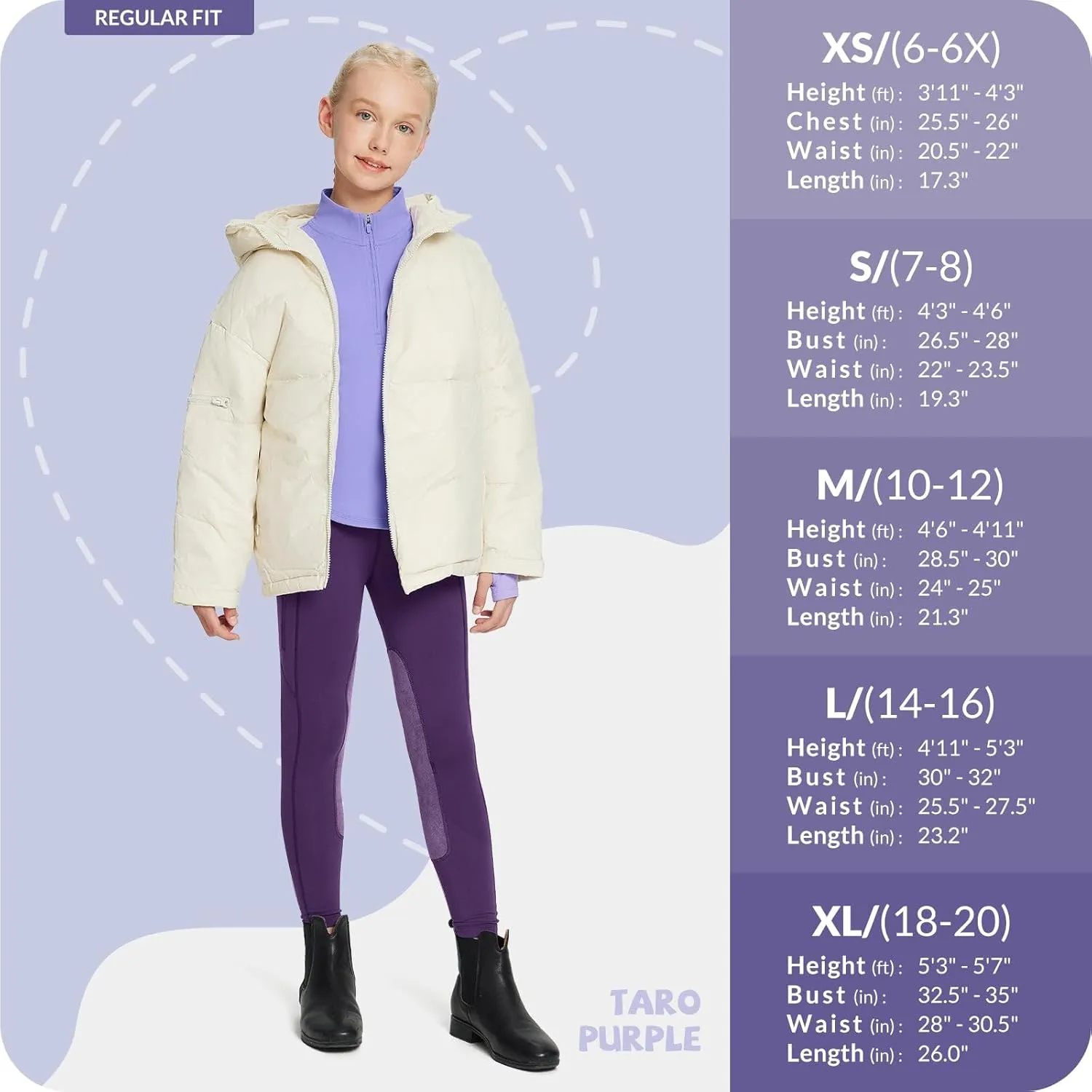 baleaf Girls Fleece Long Sleeve Shirts, Fall Jacket Half Zip Sweatshirts Horse Riding Camping Thermal Coat Kids