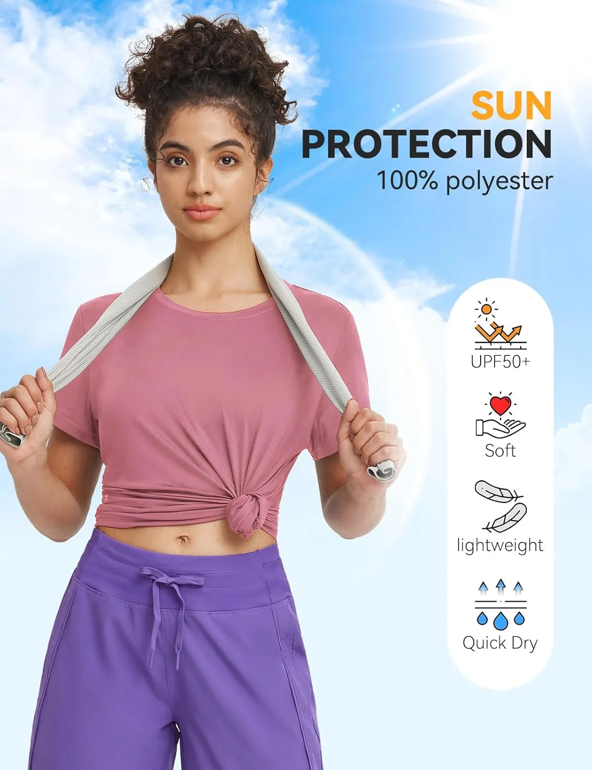 baleaf Women's Running Shirts Short Sleeve Workout Athletic Tops Moisture Wicking Quick Dry Exercise Hiking UV Sun Shirt