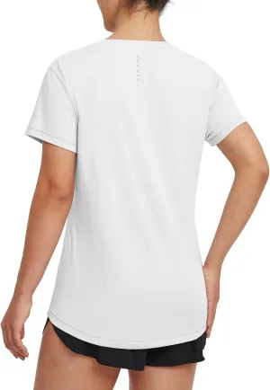 baleaf Women's Running Shirts Short Sleeve Workout Athletic Tops Moisture Wicking Quick Dry Exercise Hiking UV Sun Shirt