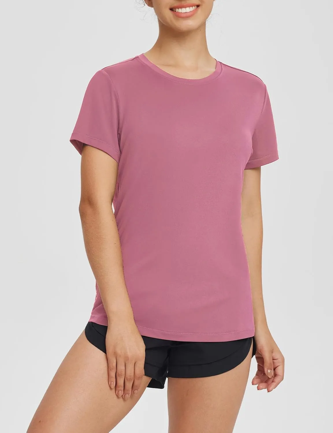 baleaf Women's Running Shirts Short Sleeve Workout Athletic Tops Moisture Wicking Quick Dry Exercise Hiking UV Sun Shirt