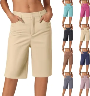 Bermuda Shorts for Women Dressy Casual 2025 High Waisted Stretchy Short Trousers Hiking Pants Summer Vacation Outfits
