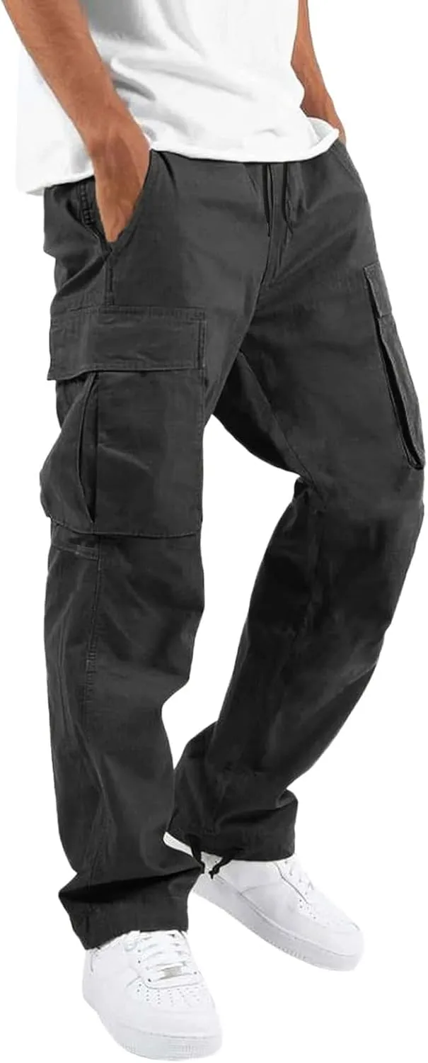 Big and Tall Sweatpants for Men Jogger Pants Pockets Men's Pants Mens Active Athletic Sweatpants Fleece Open Bottom