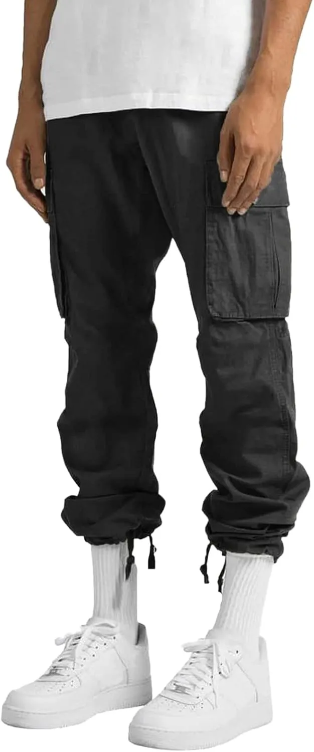 Big and Tall Sweatpants for Men Jogger Pants Pockets Men's Pants Mens Active Athletic Sweatpants Fleece Open Bottom