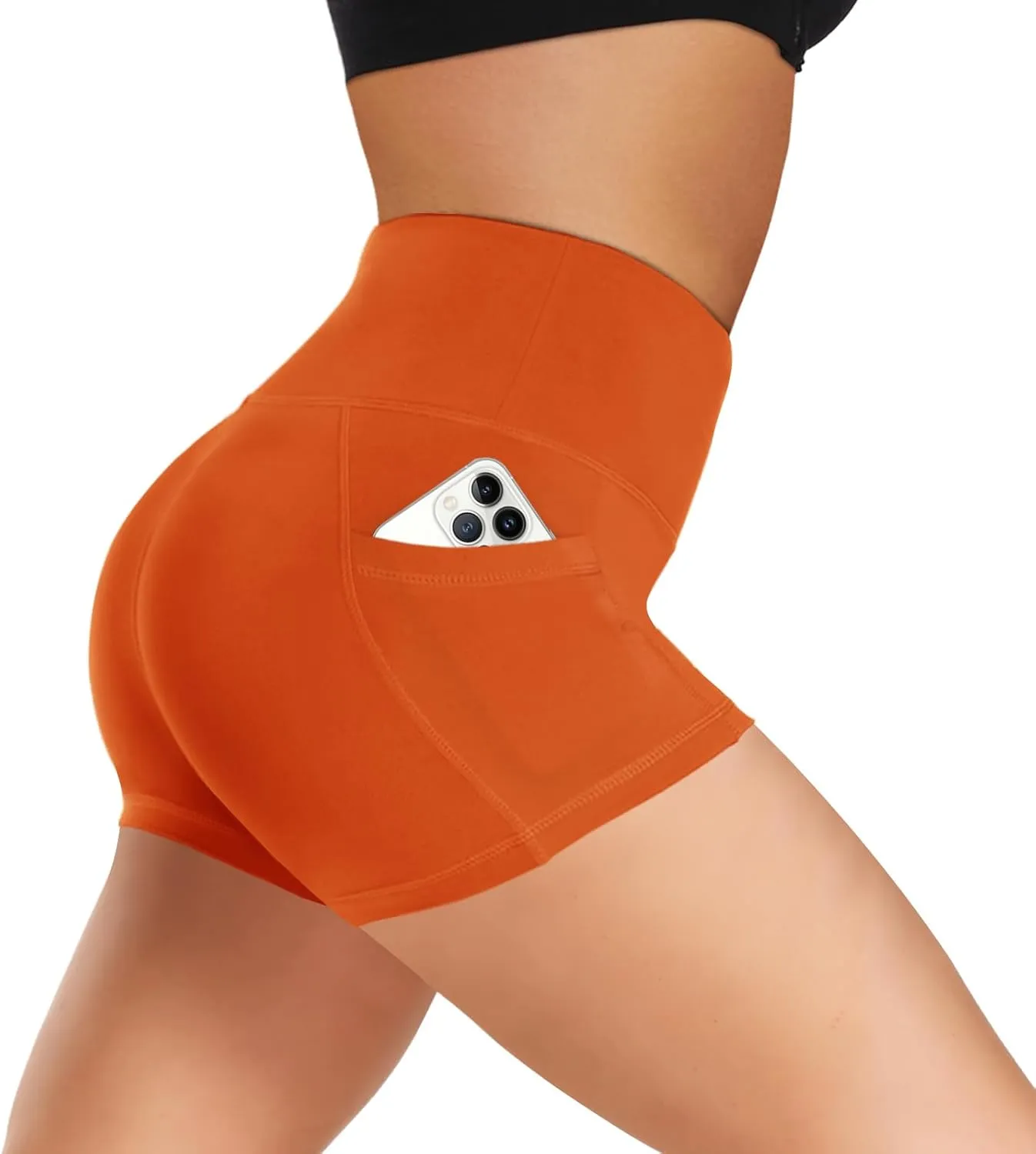 Biker Shorts Women with Pockets - 3"/5"/8" High Waisted Soft Tummy Control Workout Shorts for Yoga Athletic Gym