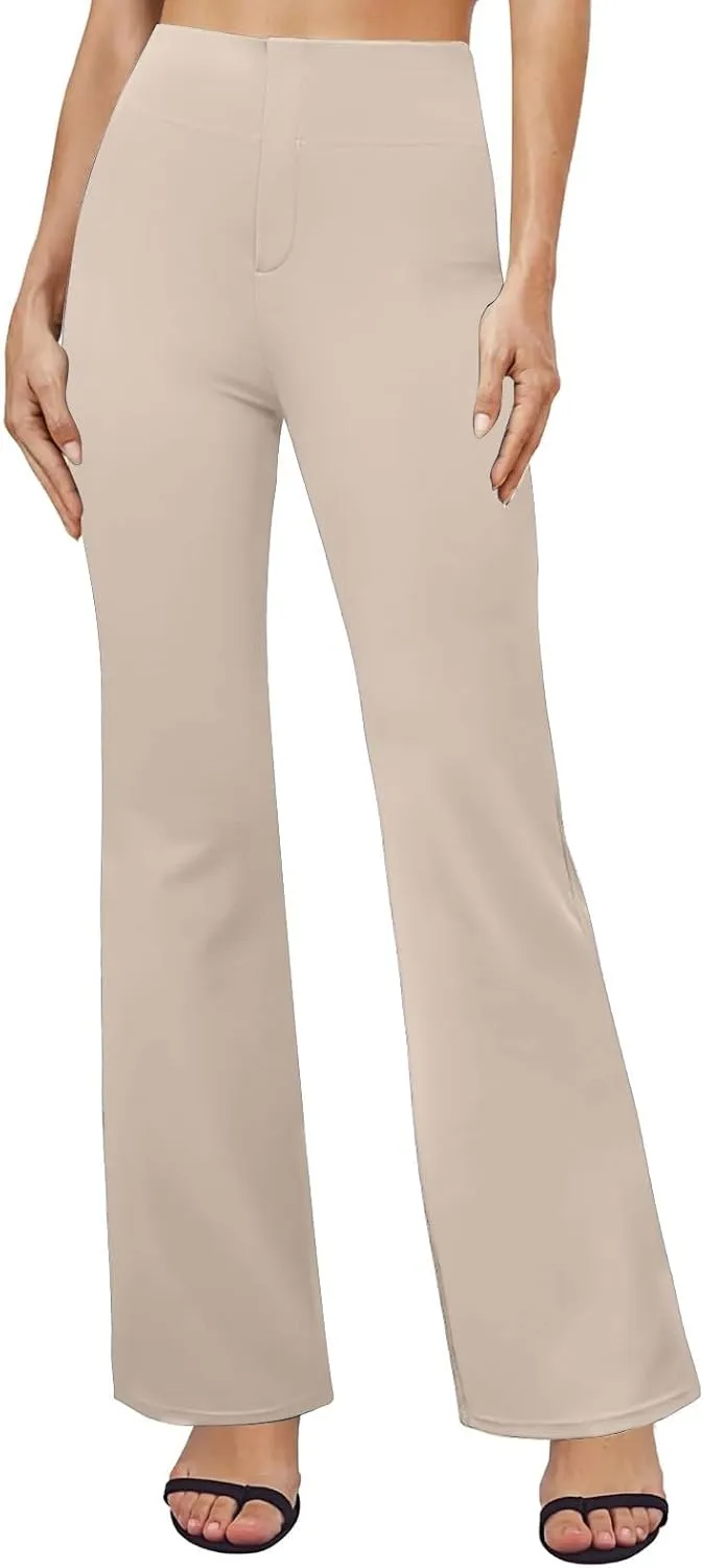 Bootcut Dress Pants for Women,High Waisted Straight Business Pant,Casual Work Trouser,Pull On Office Slacks with Pockets 2025