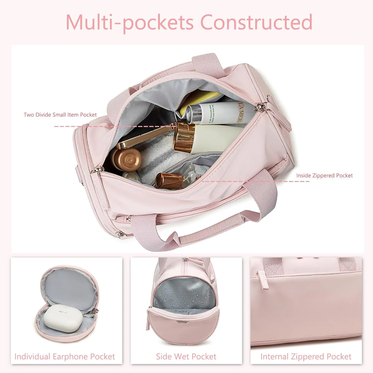 BTOOP 10'' Mini Gym Bag for Women Girls Cute Small Duffle Bag Workout Sport Bags for Dance,Fitness,Yoga (Pink)
