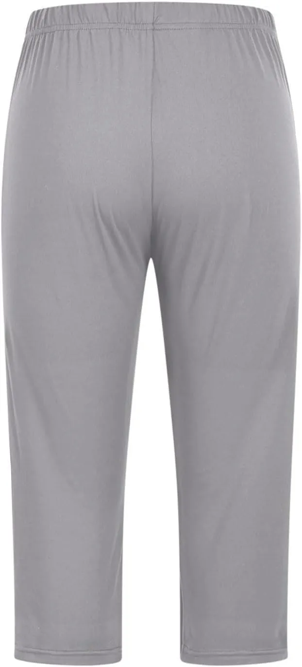 Capri Leggings for Women Rhinestone High Waist Capris Pants Tummy Control Knee Length Slim Fit Yoga Cropped Trouser