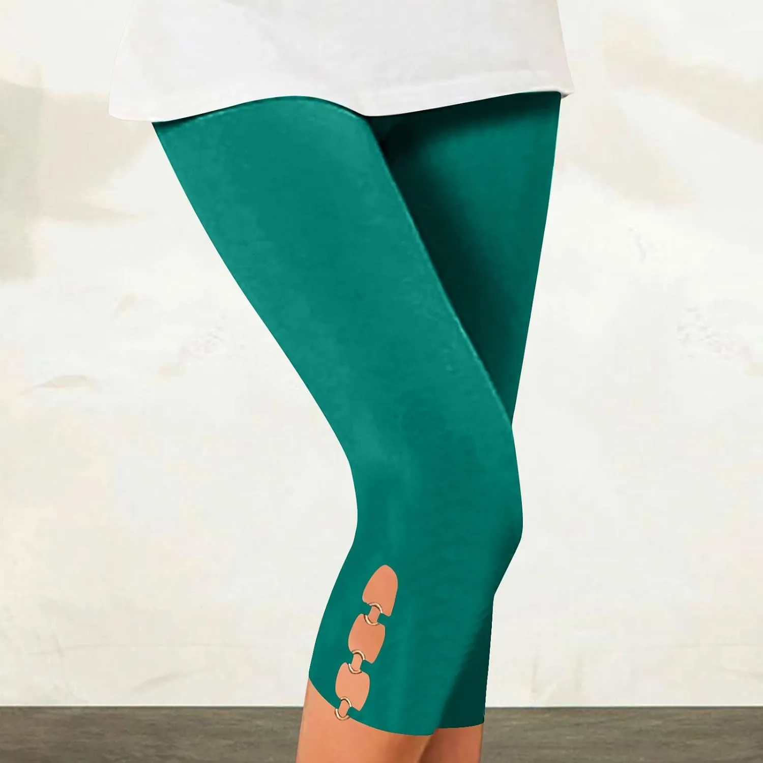 Capri Pants for Women Casual Summer Workout Leggings Stretch Knee Length Cropped Pants High Waisted Comfy Yoga Capris