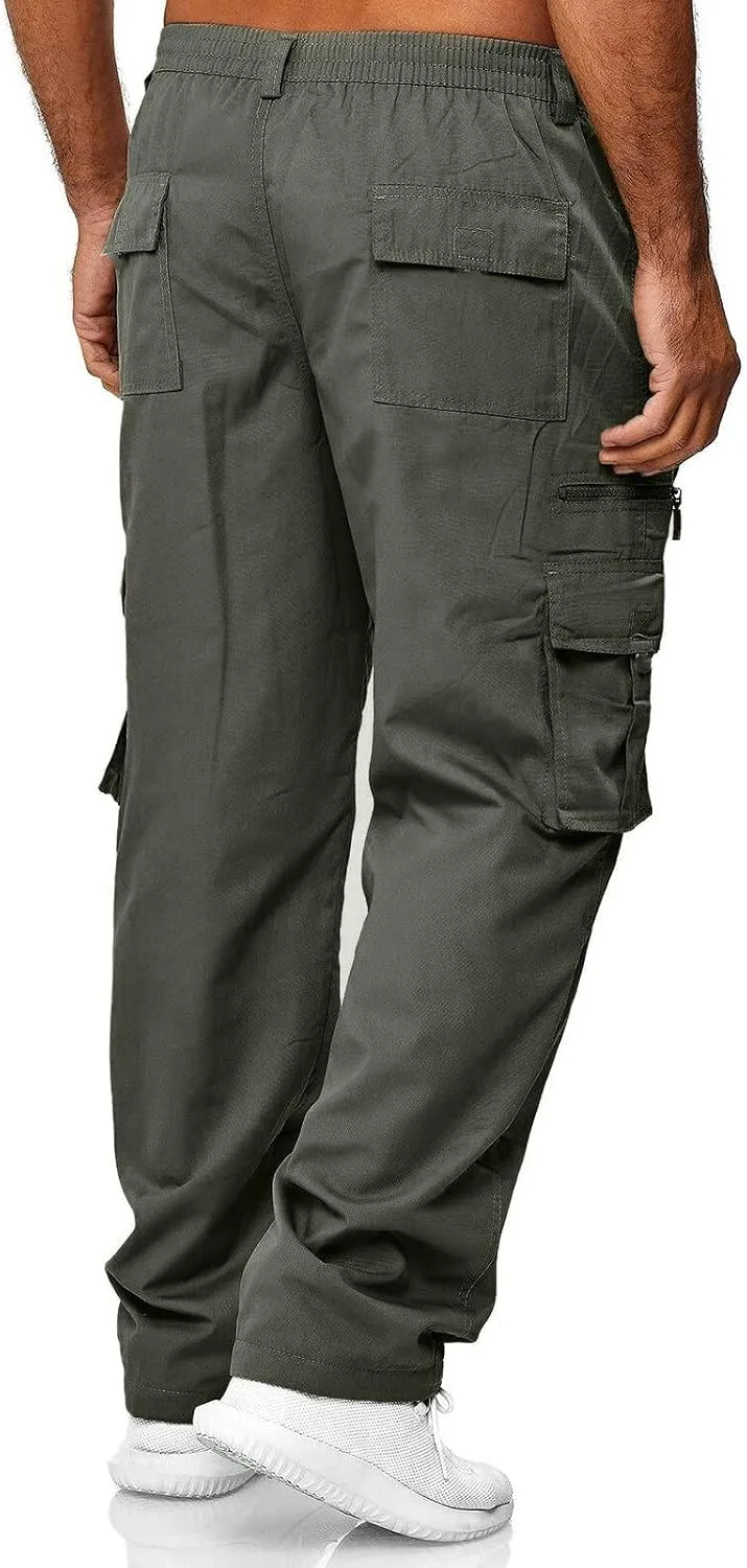 Cargo Pants for Men Relaxed Fit Mens Cargo Pants Jogger Work Pants 6 Pocket Full Outdoor Casual Sweatpants Sweatpants