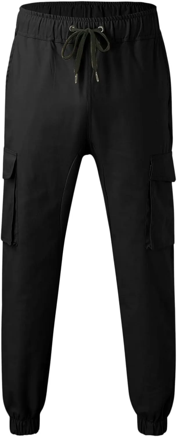 Cargo Sweatpants for Men Big and Tall Safety Cargo Multi-Pocket Hiking Outdoor Recreation Pants Trousers Men's Cargo