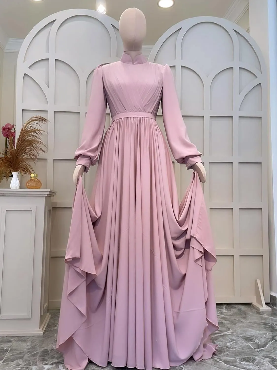 Chiffion Women's Muslim Dresses 2024 Islamic Ramadan Abaya Dress Maxi Dresses Moroccan Dubai Long Evening Gowns