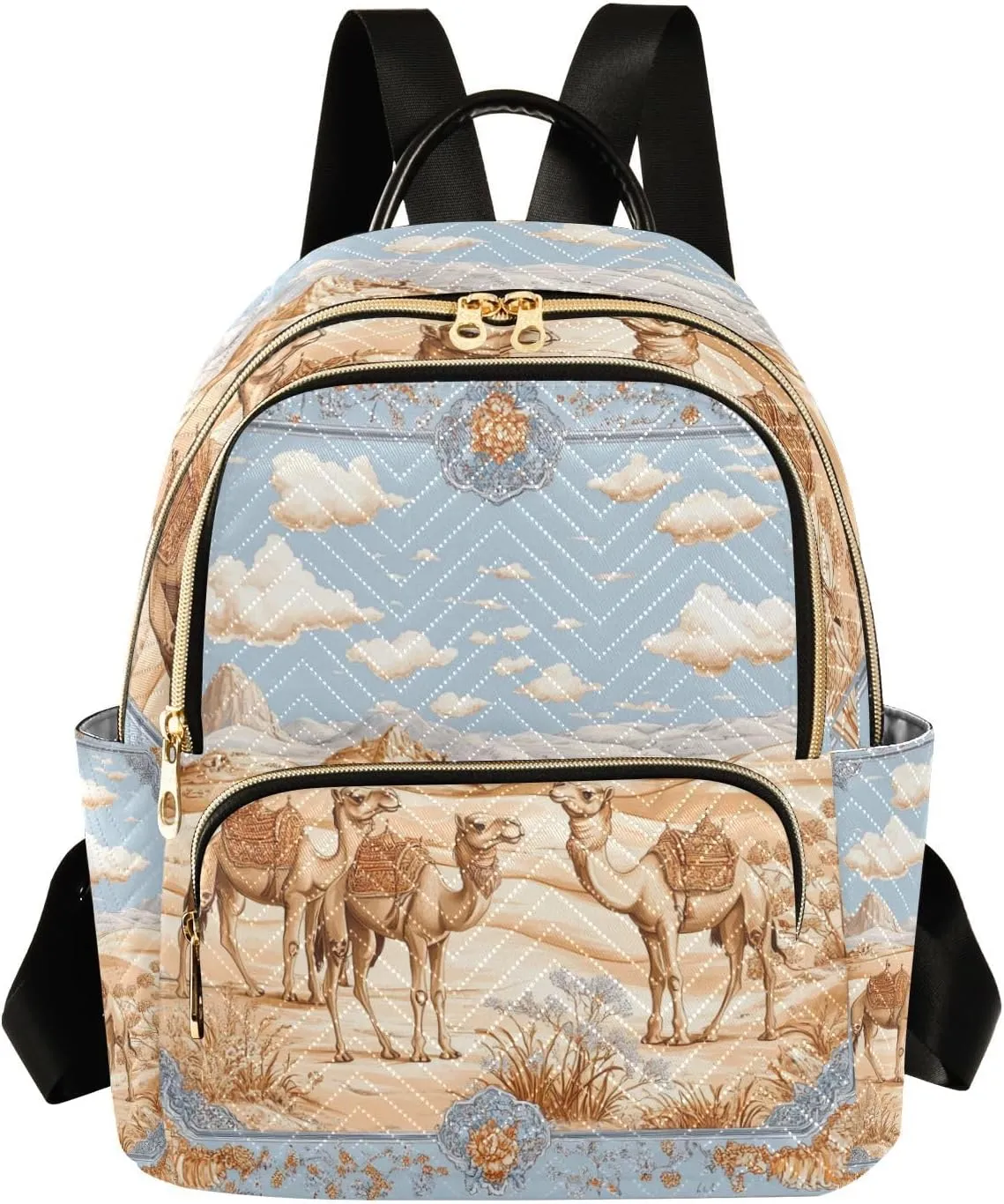 Chinese Desert Camel Blue 14 Inch convertible, fashion backpack for women purse back packs for school&nurse