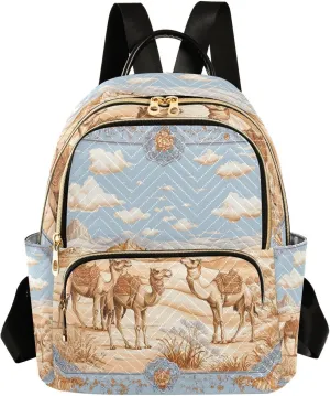 Chinese Desert Camel Blue 14 Inch convertible, fashion backpack for women purse back packs for school&nurse