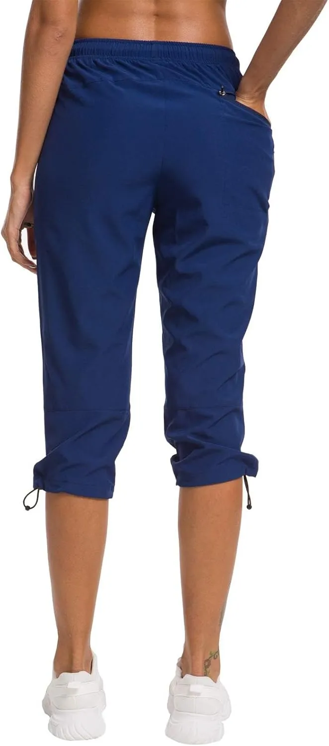 ChinFun Women's Hiking Capris Pants Outdoor Quick Dry Cargo Cropped Pants Water Resistant UPF 50 