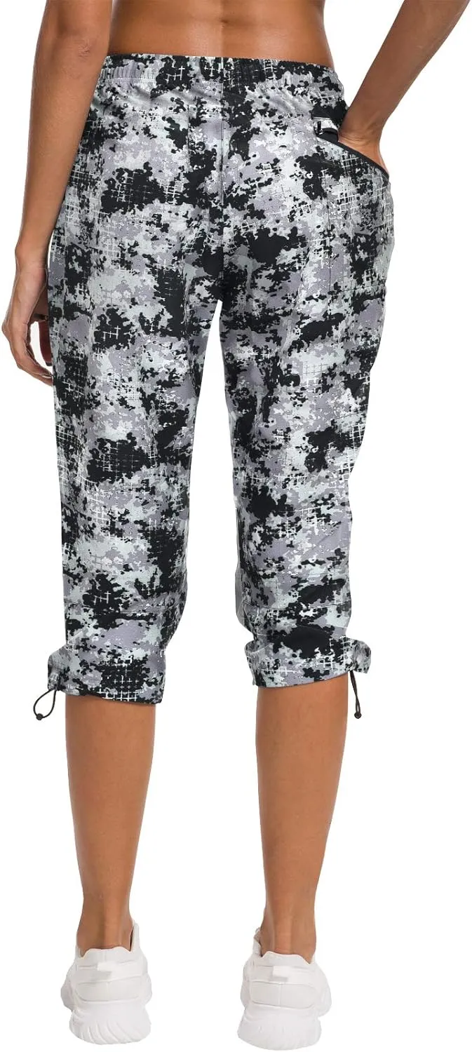 ChinFun Women's Hiking Capris Pants Outdoor Quick Dry Cargo Cropped Pants Water Resistant UPF 50 