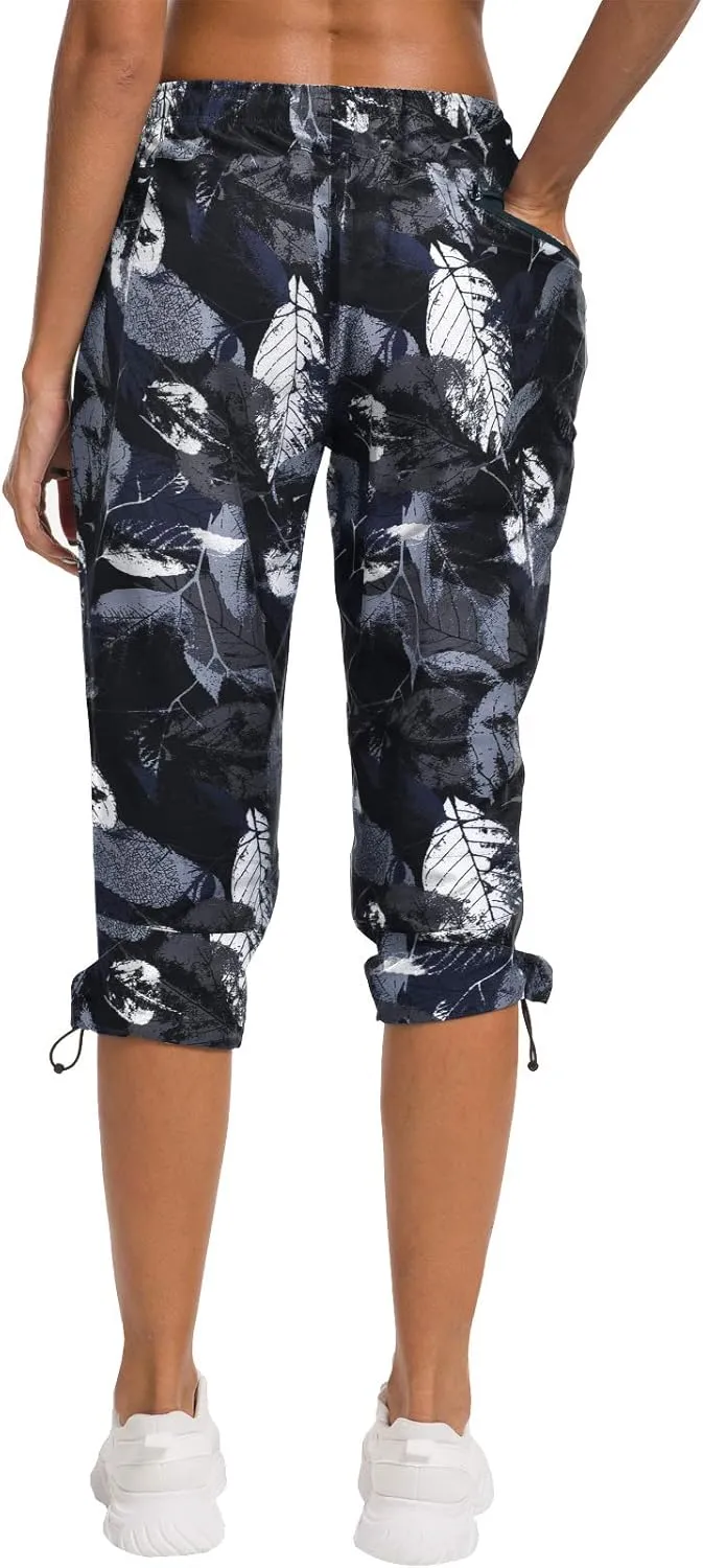 ChinFun Women's Hiking Capris Pants Outdoor Quick Dry Cargo Cropped Pants Water Resistant UPF 50 