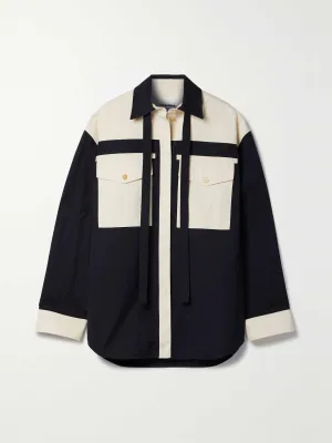 Color-block cotton-poplin shirt