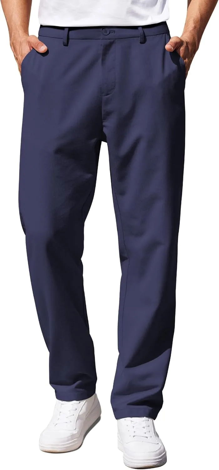 COOFANDY Men's Casual Pants Classic Fit Straight Legs Flat Front Twill Pants