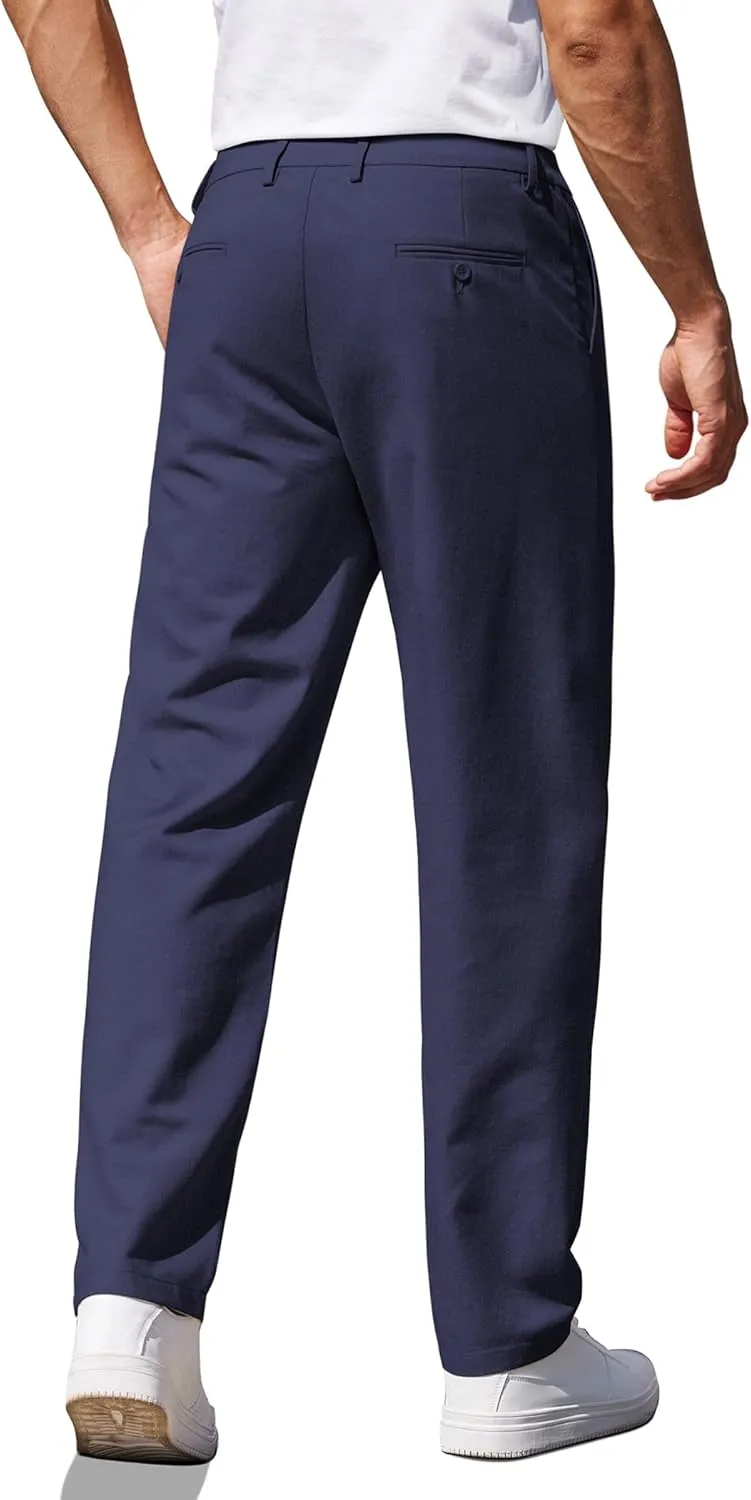 COOFANDY Men's Casual Pants Classic Fit Straight Legs Flat Front Twill Pants