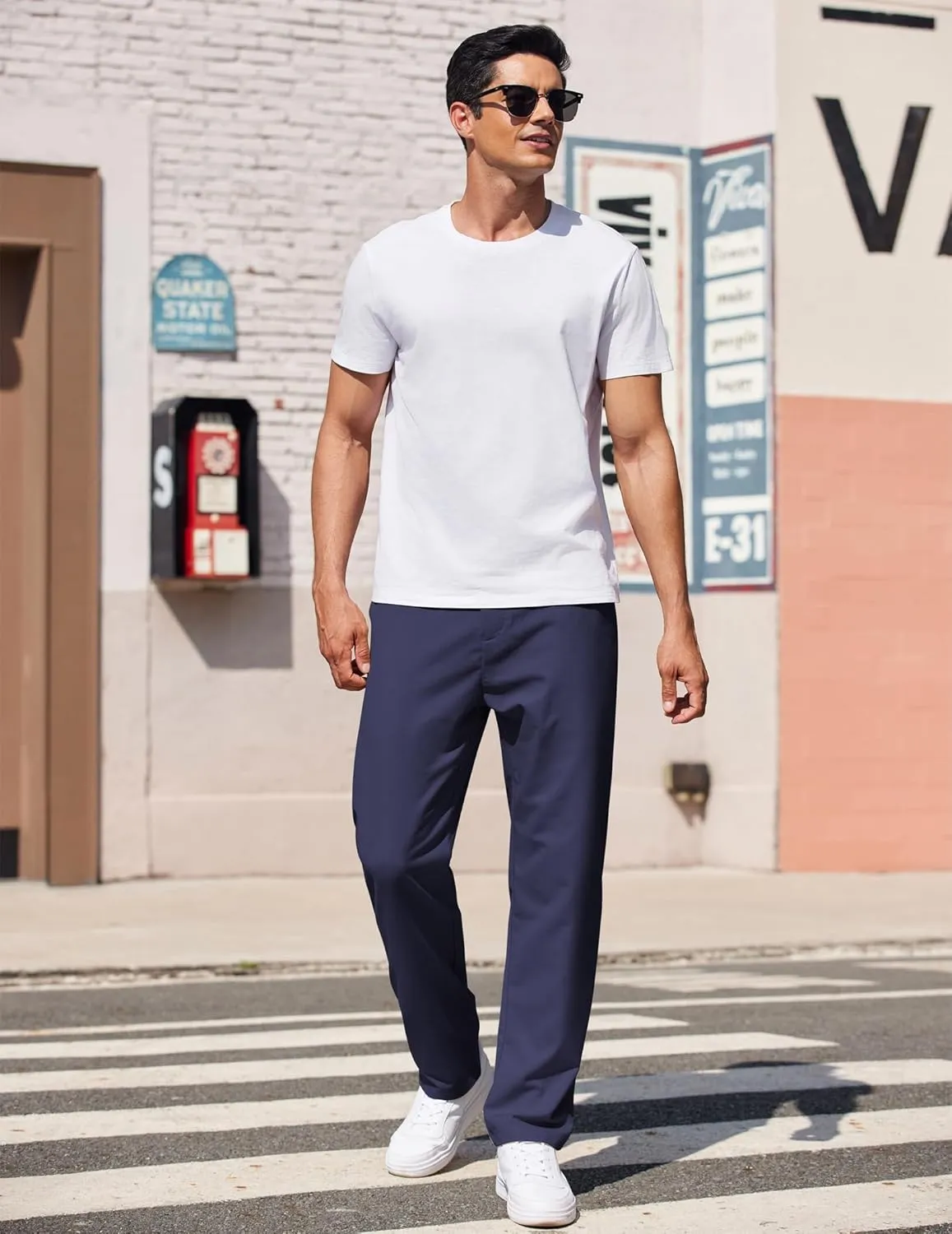 COOFANDY Men's Casual Pants Classic Fit Straight Legs Flat Front Twill Pants