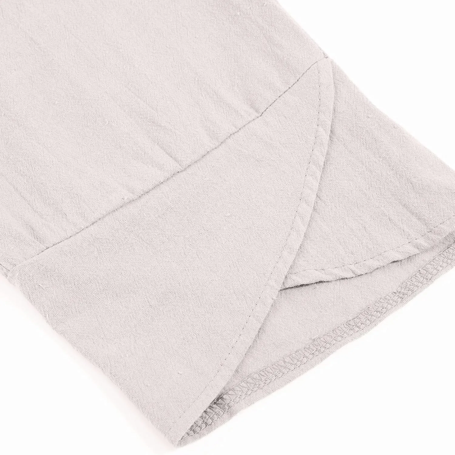 Cotton Linen Pants for Women Capris Plus Size Wide Leg Sweatpants Summer Beach Cropped Elastic Waist Capri Trousers