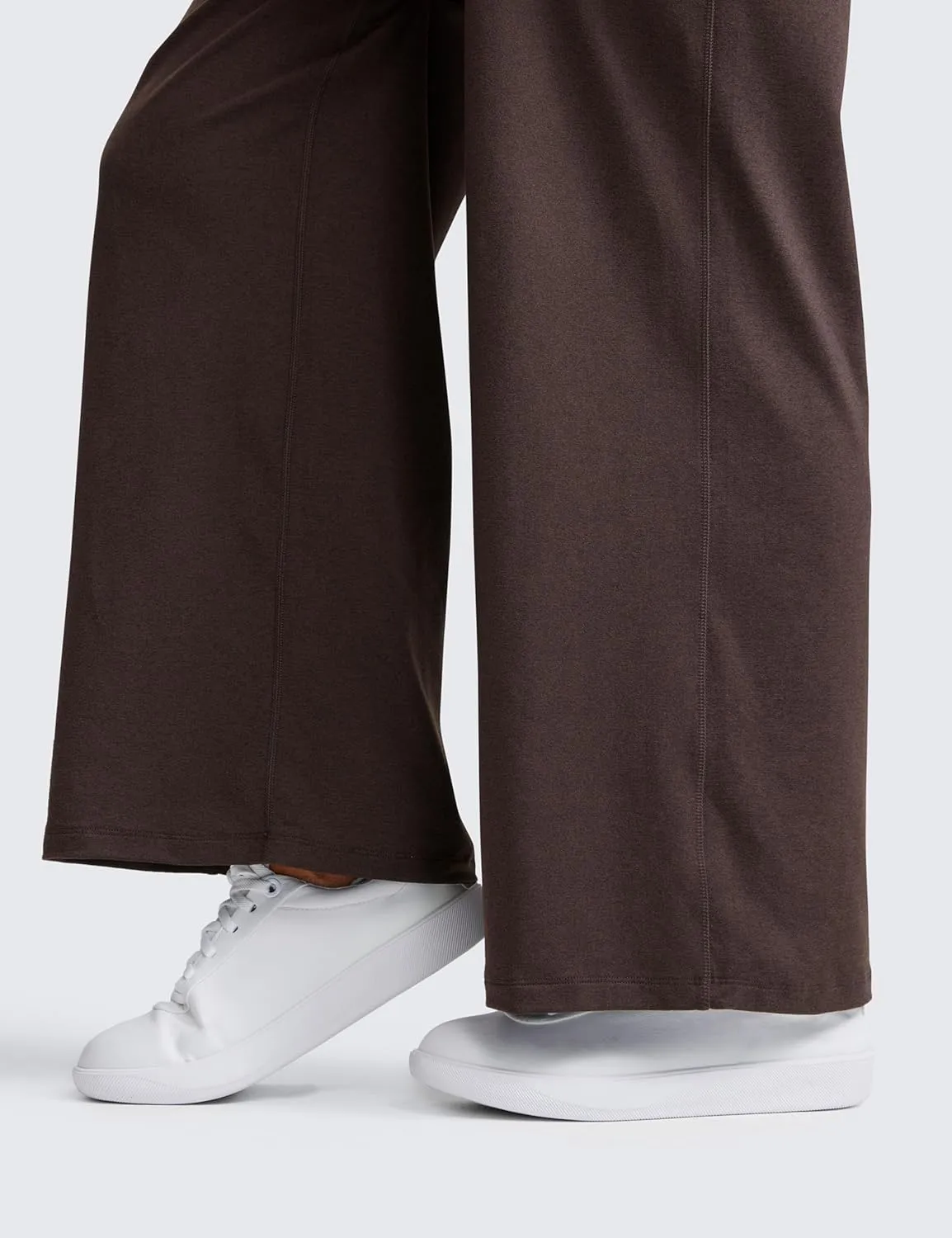 CRZ YOGA Cloud Jersey Wide Leg Sweatpants Women 30" High Waisted Casual Lounge Pajama Travel Pants with Pockets