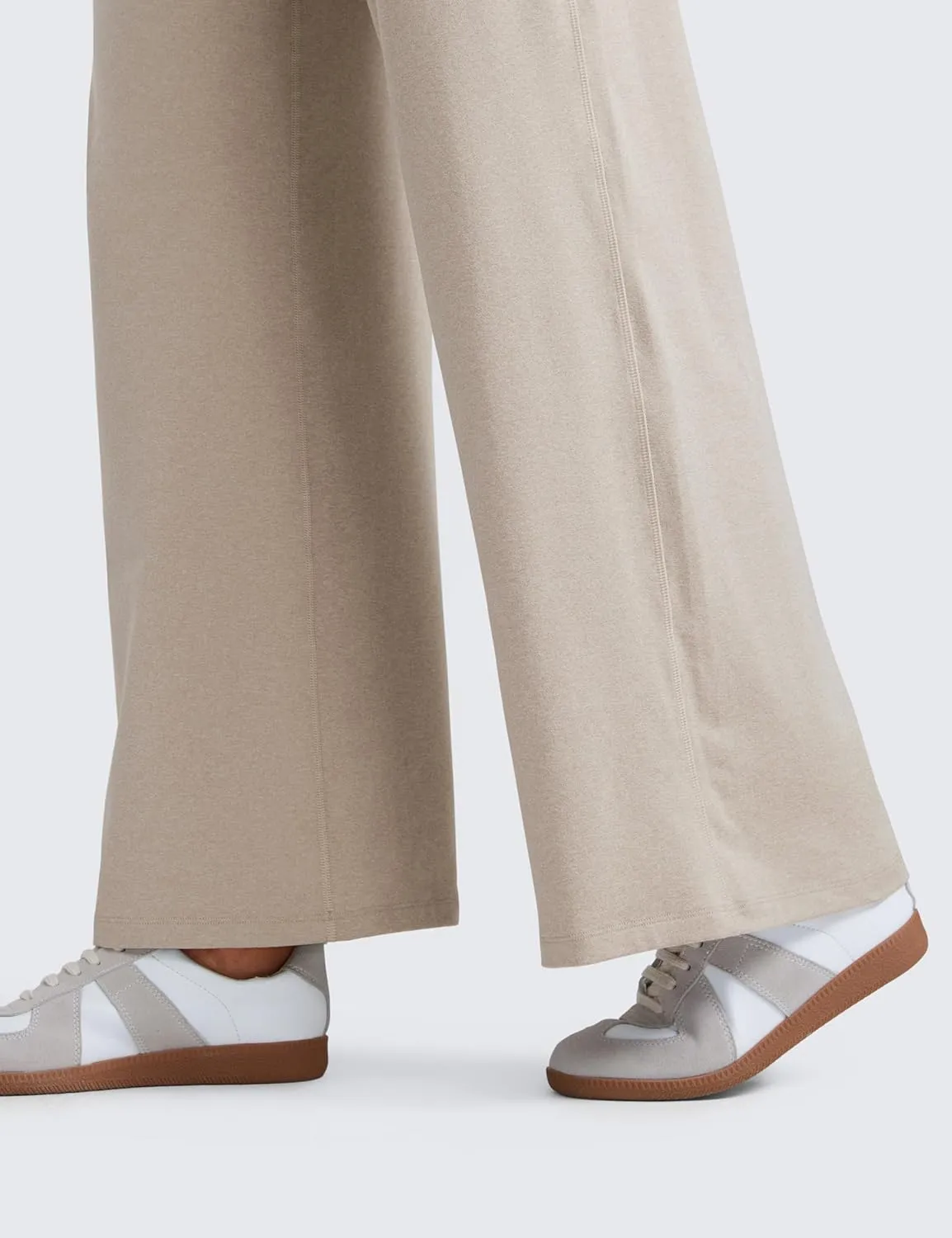 CRZ YOGA Cloud Jersey Wide Leg Sweatpants Women 30" High Waisted Casual Lounge Pajama Travel Pants with Pockets