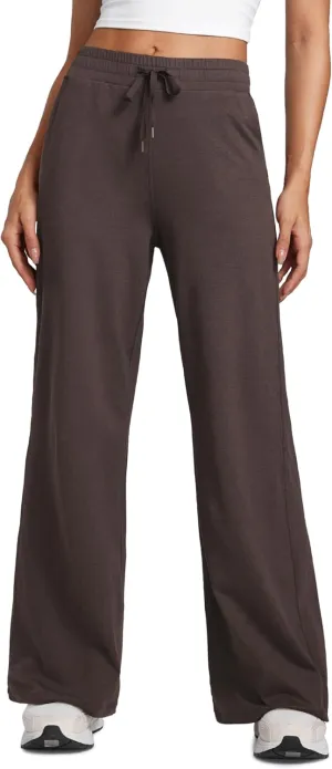 CRZ YOGA Cloud Jersey Wide Leg Sweatpants Women 30" High Waisted Casual Lounge Pajama Travel Pants with Pockets