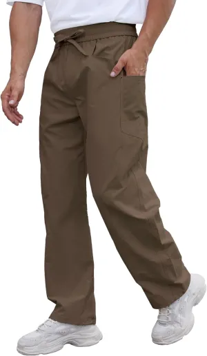 DEARCASE Men's Casual Baggy Elastic Waist Pants with Large Pockets Lightweight Relaxed Fit Drawstring Trousers