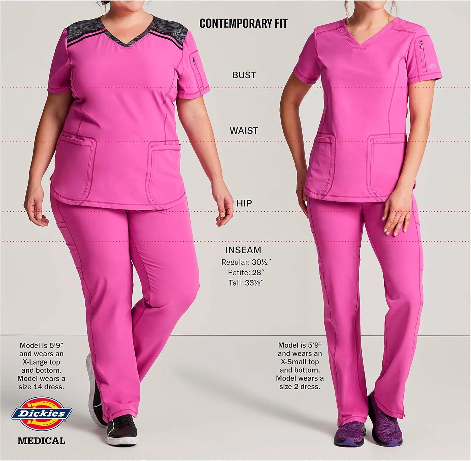 EDS Essentials Scrubs for Women, Yoga-Inspired Pull-On Pant with Four-Way Stretch and Moisture Wicking DK005