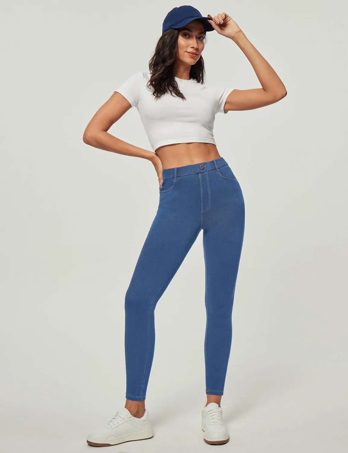 Ewedoos Jeggings for Women Tummy Control Stretchy High Waisted Jeans for Women Pull on Skinny Butt Lifting Jeans Trendy