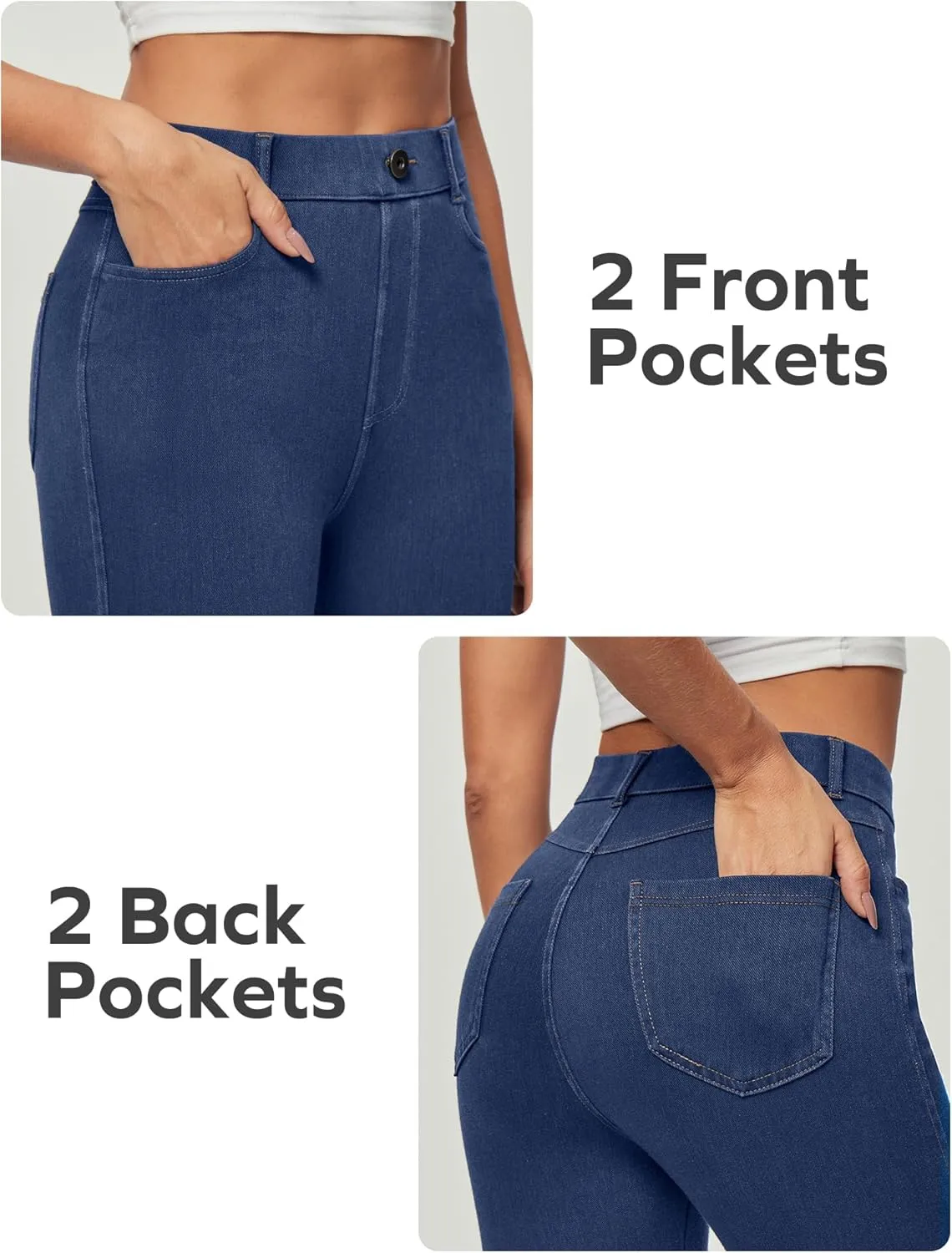 Ewedoos Jeggings for Women Tummy Control Stretchy High Waisted Jeans for Women Pull on Skinny Butt Lifting Jeans Trendy